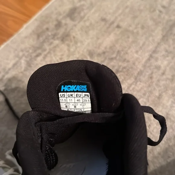 HOKA Black and White Running Shoes Men’s 11.5 - Picture 11 of 11